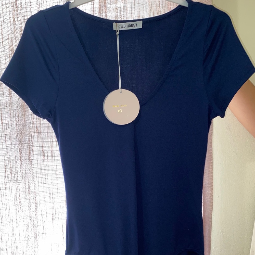 Wild Honey Navy Blue Bodysuit
